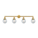 Beacon Bath Vanity Light shown in the Satin Gold finish with a Seedy shade