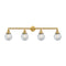 Beacon Bath Vanity Light shown in the Satin Gold finish with a Seedy shade