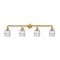 Colton Bath Vanity Light shown in the Satin Gold finish with a Clear Halophane shade