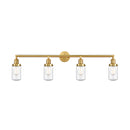 Dover Bath Vanity Light shown in the Satin Gold finish with a Seedy shade