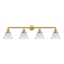 Cone Bath Vanity Light shown in the Satin Gold finish with a Clear shade