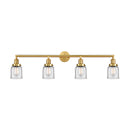 Bell Bath Vanity Light shown in the Satin Gold finish with a Clear shade