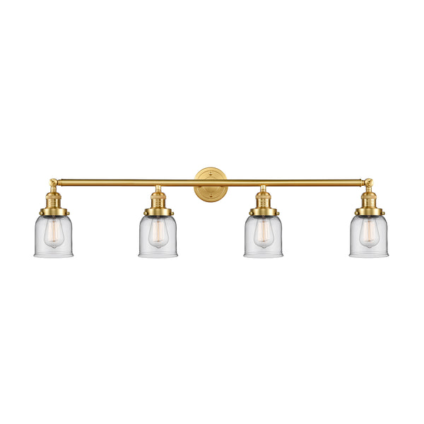 Bell Bath Vanity Light shown in the Satin Gold finish with a Clear shade