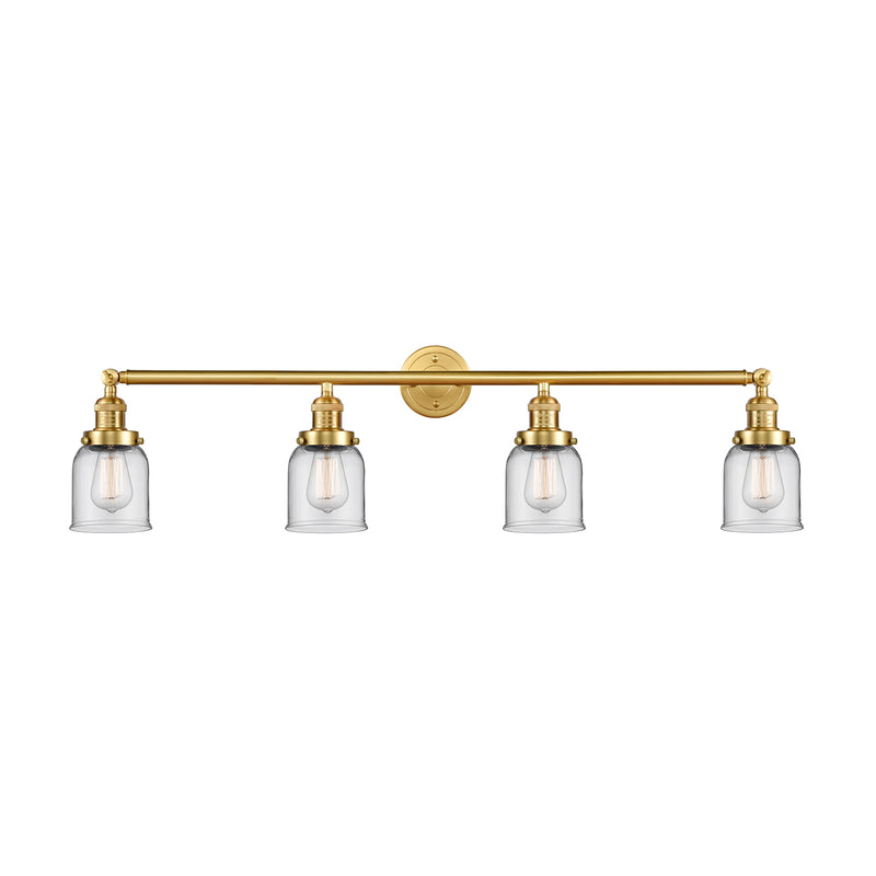 Bell Bath Vanity Light shown in the Satin Gold finish with a Clear shade