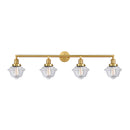 Oxford Bath Vanity Light shown in the Satin Gold finish with a Clear shade