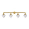 Oxford Bath Vanity Light shown in the Satin Gold finish with a Clear shade