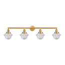 Oxford Bath Vanity Light shown in the Satin Gold finish with a Seedy shade