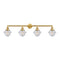 Oxford Bath Vanity Light shown in the Satin Gold finish with a Seedy shade