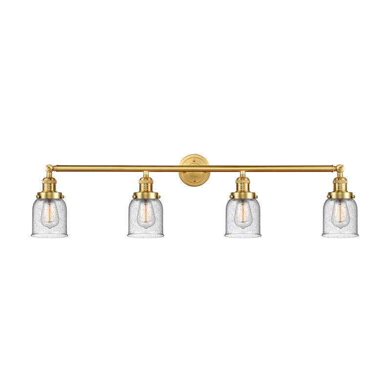 Bell Bath Vanity Light shown in the Satin Gold finish with a Seedy shade