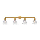 Cone Bath Vanity Light shown in the Satin Gold finish with a Clear shade