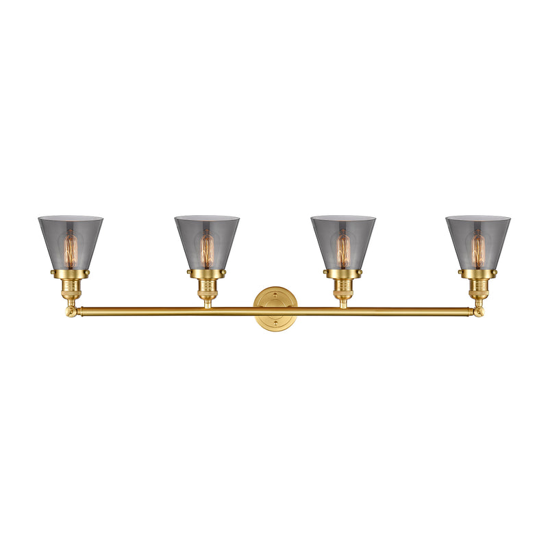 Innovations Lighting Small Cone 4 Light Bath Vanity Light Part Of The Franklin Restoration Collection 215-SG-G63-LED