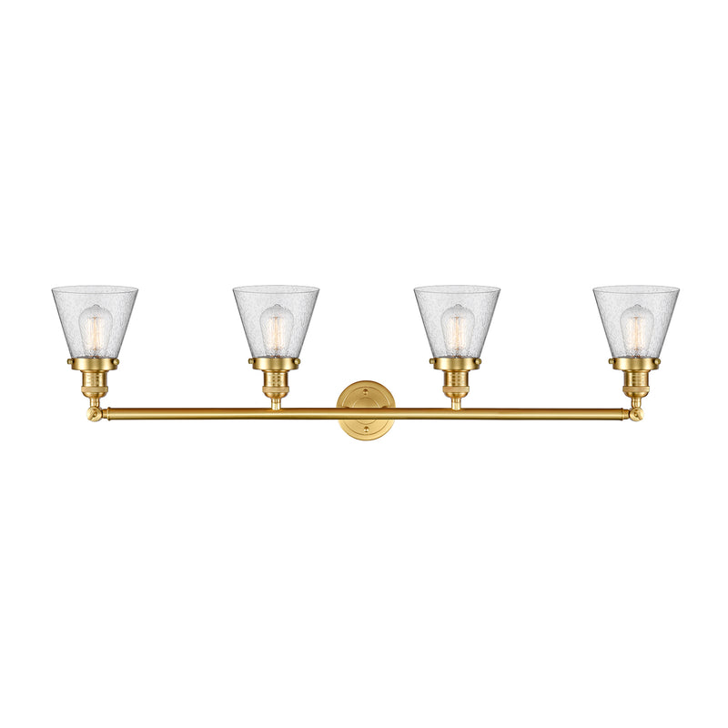 Innovations Lighting Small Cone 4 Light Bath Vanity Light Part Of The Franklin Restoration Collection 215-SG-G64