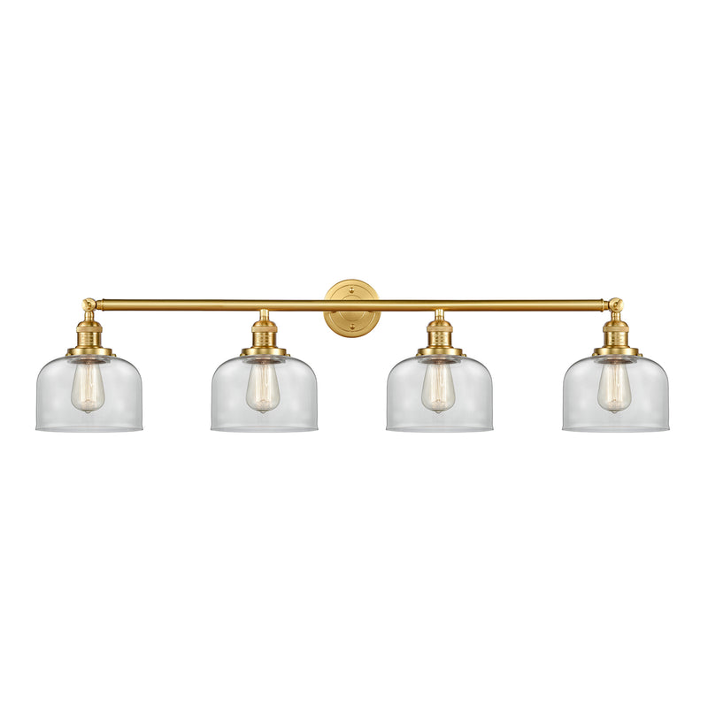 Bell Bath Vanity Light shown in the Satin Gold finish with a Clear shade