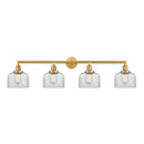 Bell Bath Vanity Light shown in the Satin Gold finish with a Clear shade