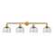 Bell Bath Vanity Light shown in the Satin Gold finish with a Seedy shade