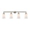 Canton Bath Vanity Light shown in the Brushed Satin Nickel finish with a Matte White shade