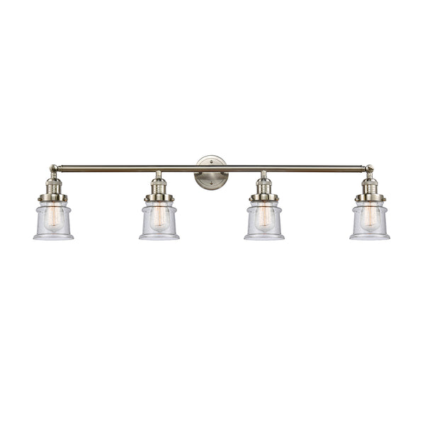 Canton Bath Vanity Light shown in the Brushed Satin Nickel finish with a Seedy shade