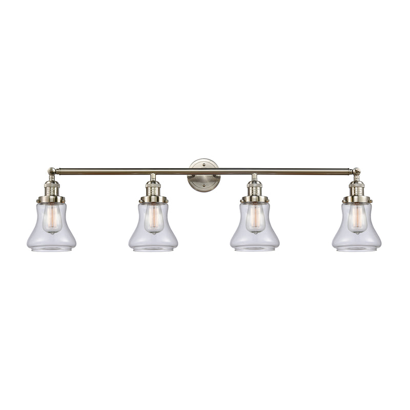 Bellmont Bath Vanity Light shown in the Brushed Satin Nickel finish with a Clear shade