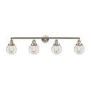 Beacon Bath Vanity Light shown in the Brushed Satin Nickel finish with a Clear shade