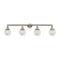 Beacon Bath Vanity Light shown in the Brushed Satin Nickel finish with a Clear shade