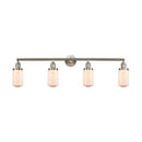 Dover Bath Vanity Light shown in the Brushed Satin Nickel finish with a Matte White shade