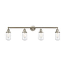 Dover Bath Vanity Light shown in the Brushed Satin Nickel finish with a Clear shade