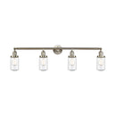 Dover Bath Vanity Light shown in the Brushed Satin Nickel finish with a Seedy shade