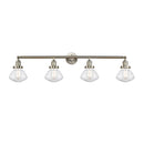 Olean Bath Vanity Light shown in the Brushed Satin Nickel finish with a Seedy shade