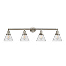 Cone Bath Vanity Light shown in the Brushed Satin Nickel finish with a Seedy shade