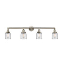 Bell Bath Vanity Light shown in the Brushed Satin Nickel finish with a Clear shade