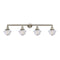 Oxford Bath Vanity Light shown in the Brushed Satin Nickel finish with a Clear shade