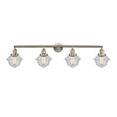 Oxford Bath Vanity Light shown in the Brushed Satin Nickel finish with a Seedy shade