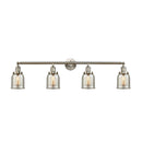 Bell Bath Vanity Light shown in the Brushed Satin Nickel finish with a Silver Plated Mercury shade