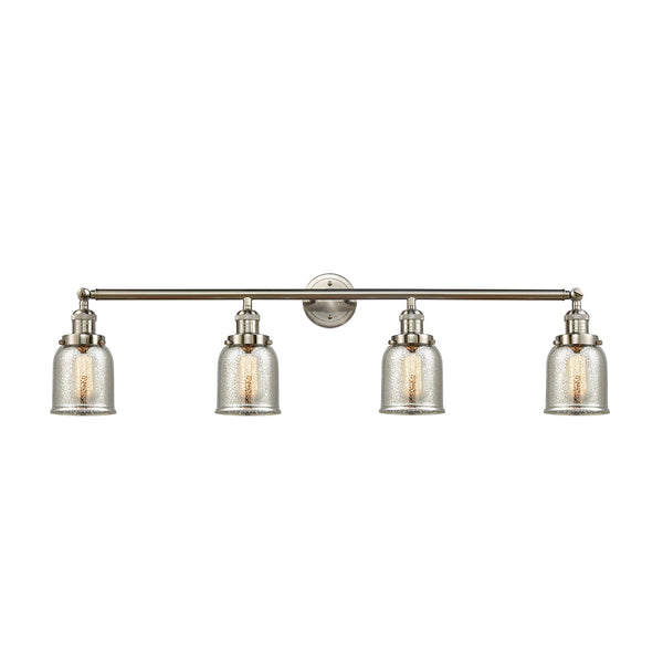 Bell Bath Vanity Light shown in the Brushed Satin Nickel finish with a Silver Plated Mercury shade