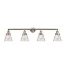 Cone Bath Vanity Light shown in the Brushed Satin Nickel finish with a Clear shade