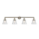 Cone Bath Vanity Light shown in the Brushed Satin Nickel finish with a Seedy shade