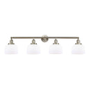 Bell Bath Vanity Light shown in the Brushed Satin Nickel finish with a Matte White shade