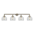 Bell Bath Vanity Light shown in the Brushed Satin Nickel finish with a Clear shade