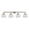 Bell Bath Vanity Light shown in the Brushed Satin Nickel finish with a Clear shade