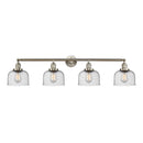 Bell Bath Vanity Light shown in the Brushed Satin Nickel finish with a Seedy shade