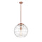 Deco Swirl Pendant shown in the Antique Copper finish with a Clear shade