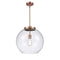 Athens Pendant shown in the Antique Copper finish with a Clear shade