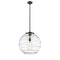 Deco Swirl Pendant shown in the Matte Black finish with a Clear shade
