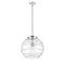 Deco Swirl Pendant shown in the Polished Chrome finish with a Clear shade