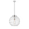 Deco Swirl Pendant shown in the Polished Chrome finish with a Clear shade