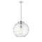 Deco Swirl Pendant shown in the Polished Nickel finish with a Clear shade