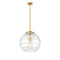 Deco Swirl Pendant shown in the Satin Gold finish with a Clear shade