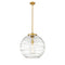 Deco Swirl Pendant shown in the Satin Gold finish with a Clear shade
