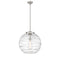 Deco Swirl Pendant shown in the Brushed Satin Nickel finish with a Clear shade