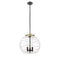 Deco Swirl Pendant shown in the Black Antique Brass finish with a Clear shade